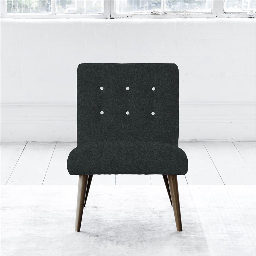 Eva Chair - White Buttons - Walnut Leg - Cheviot Noir