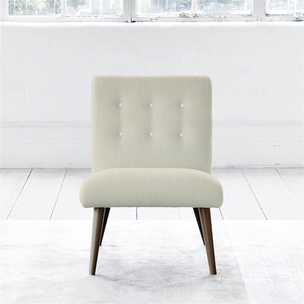 Eva Chair - White Buttons - Walnut Leg - Elrick Chalk