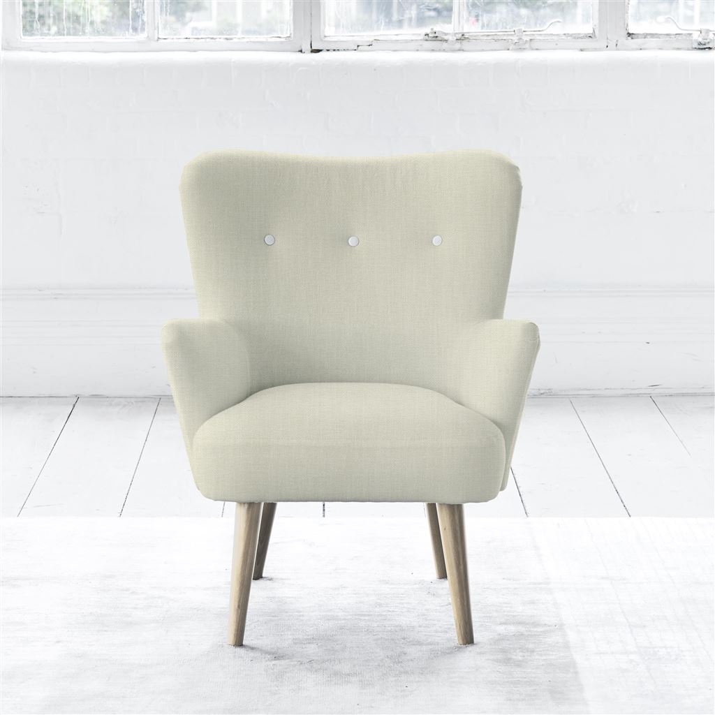 Florence Chair - White Buttons - Beech Leg - Elrick Chalk