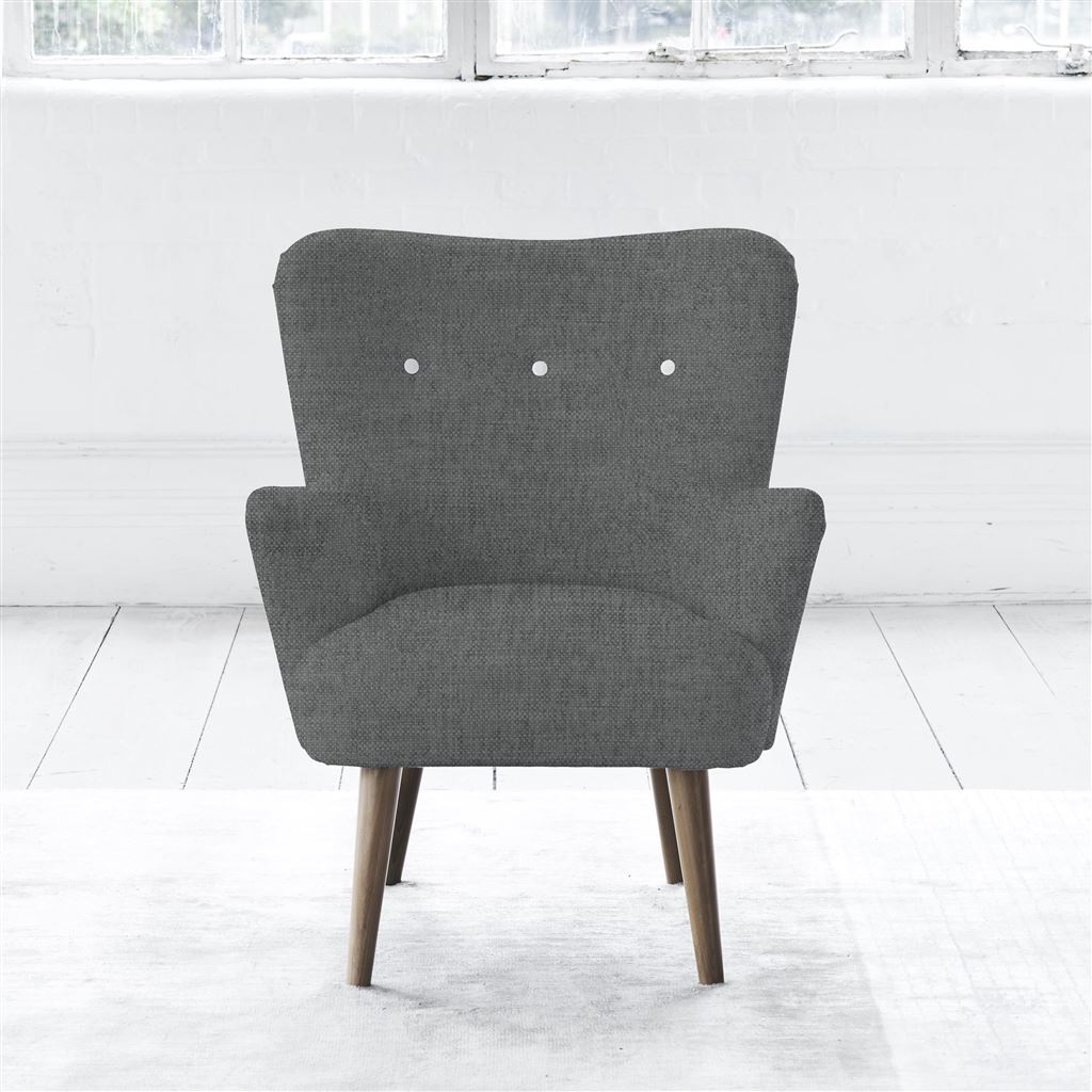 Florence Chair - White Buttons - Walnut Leg - Elrick Steel