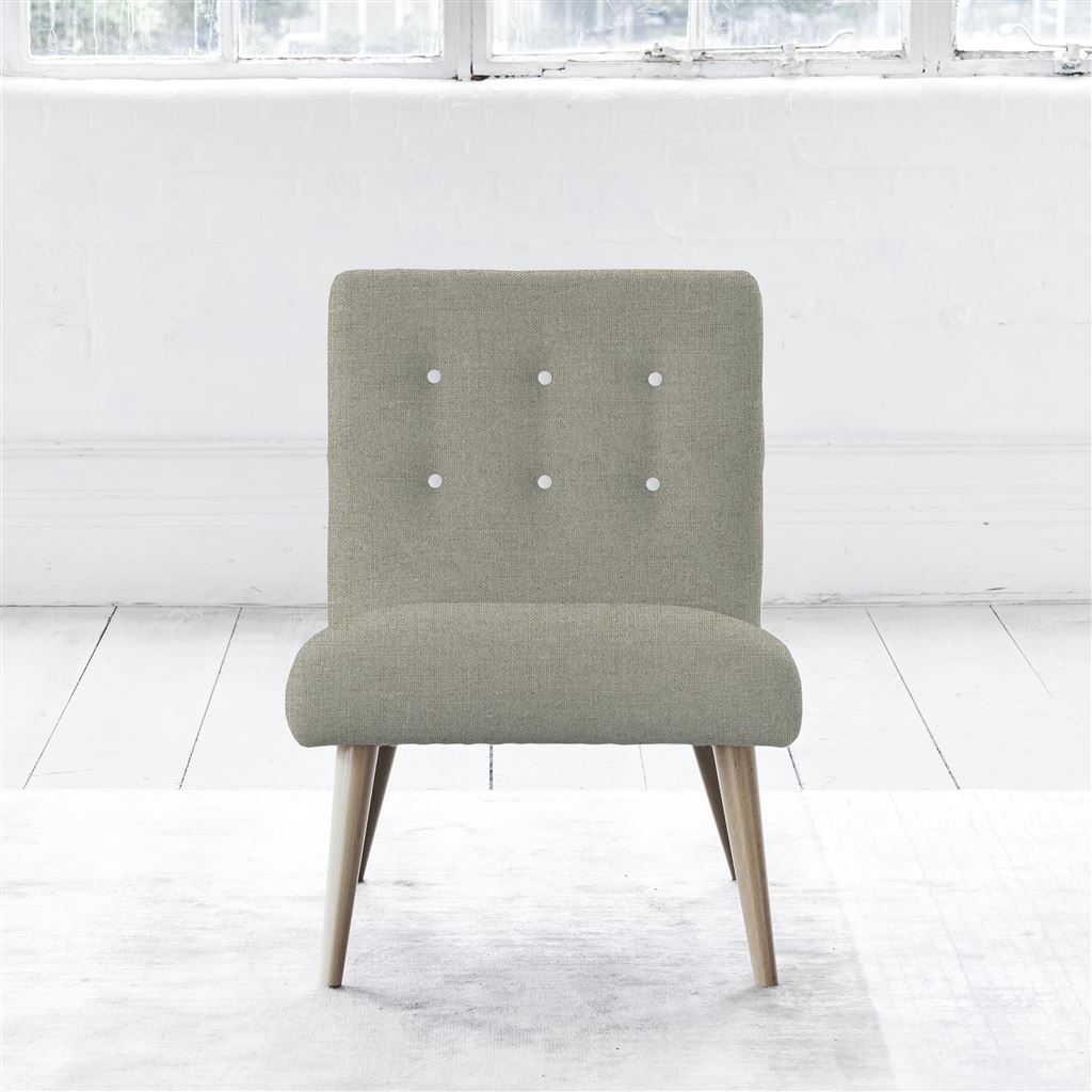 Eva Chair - White Buttons - Beech Leg - Brera Lino Pebble