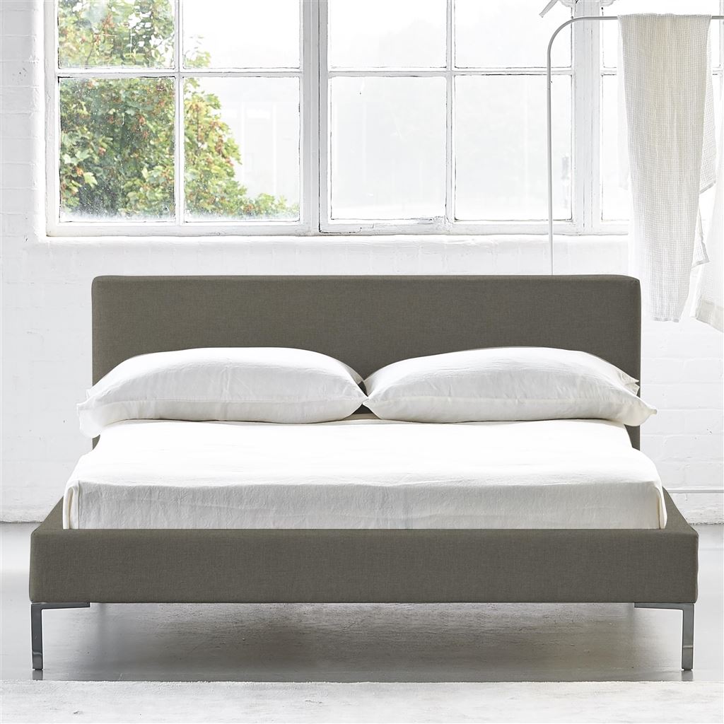 Square Low Bed -  Superking  -  Metal Leg  -  Rothesay Pumice