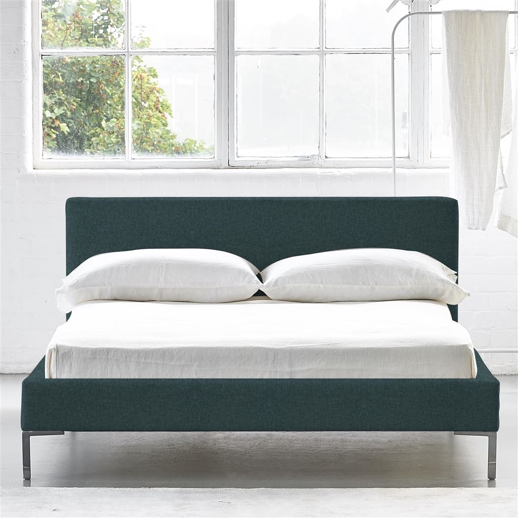 Square Low Bed -  Superking  -  Metal Leg  -  Rothesay Azure
