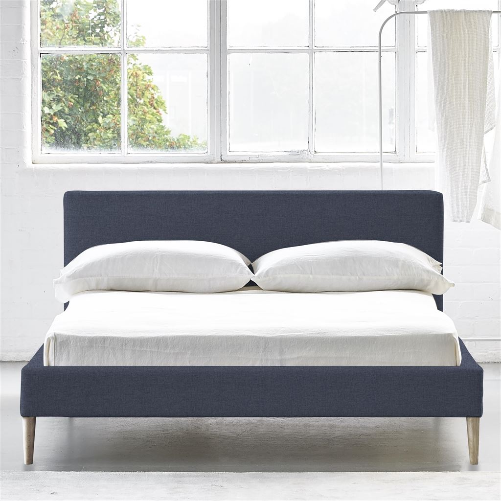 Square Low Bed -  Superking  -  Beech Leg  -  Rothesay Denim