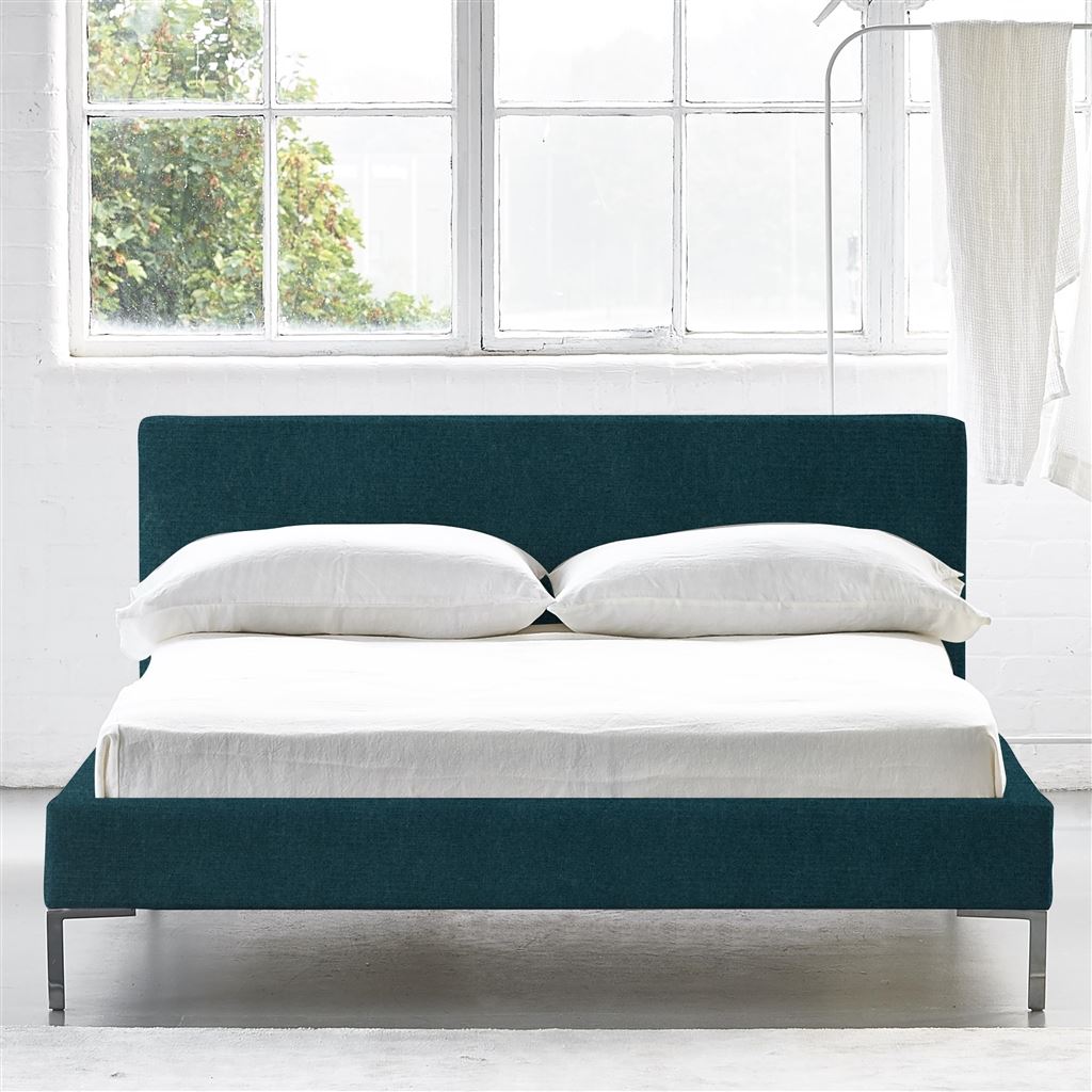 Square Low Bed -  Superking  -  Metal Leg  -  Cassia Kingfisher