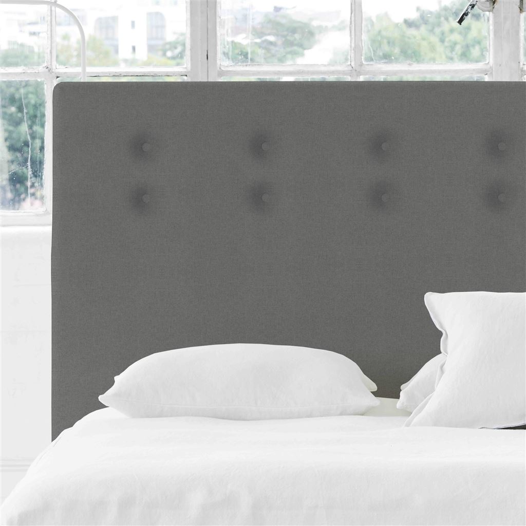 Polka Alto Headboard - Self Buttonss - Double - Rothesay Zinc