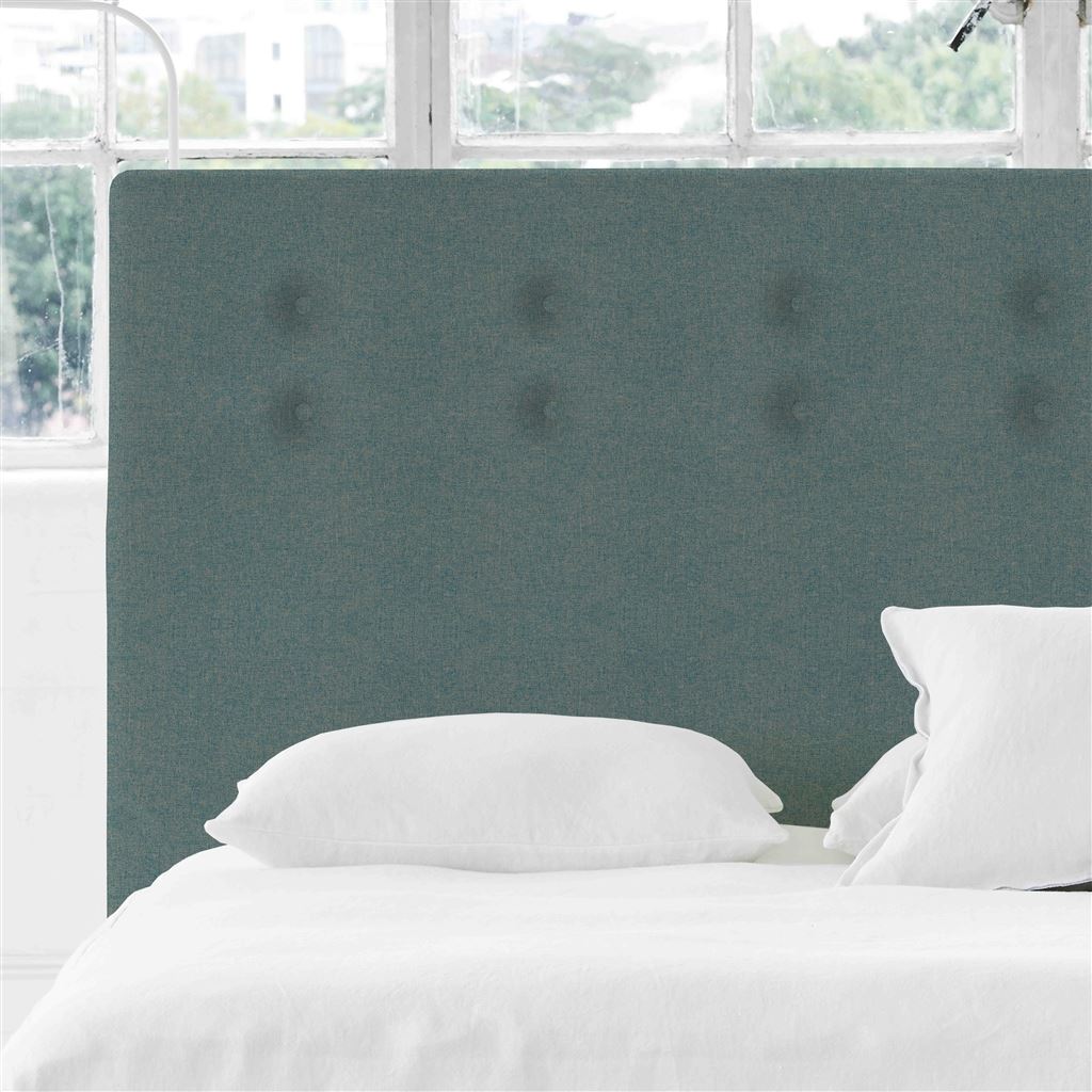 Polka Alto Headboard - Self Buttonss - Double - Rothesay Aqua