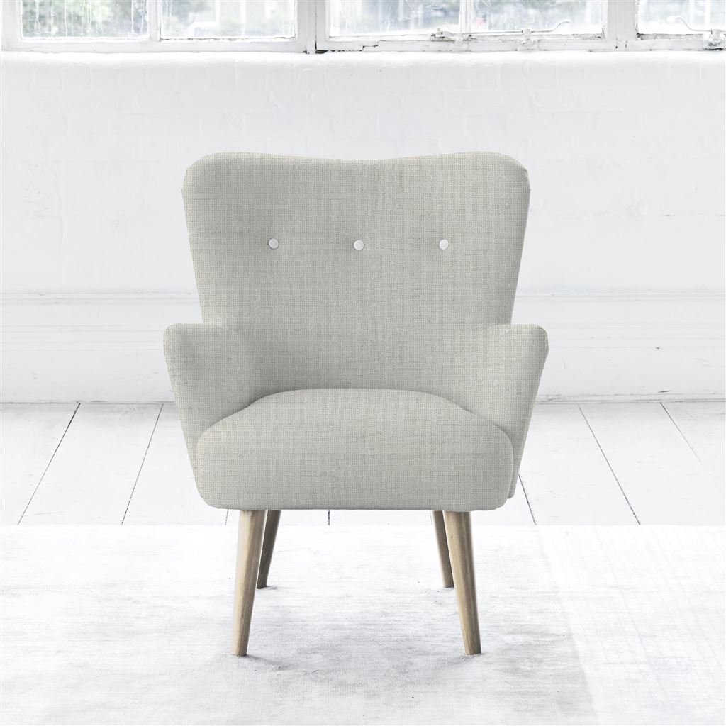 Florence Chair - White Buttonss - Beech Leg - Conway Ecru