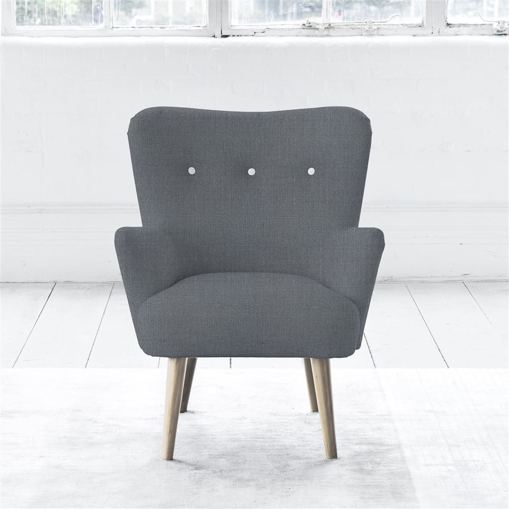 Florence Chair - White Buttonss - Beech Leg - Conway Gunmetal