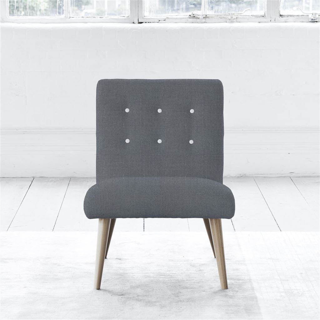 Eva Chair - White Buttonss - Beech Leg - Conway Gunmetal