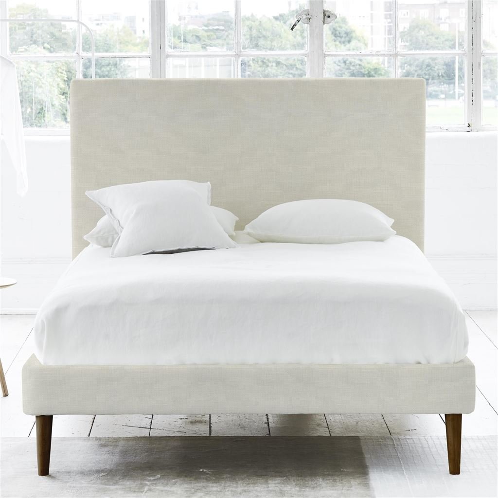 Square Bed - Superking - Walnut Leg - Conway Ivory
