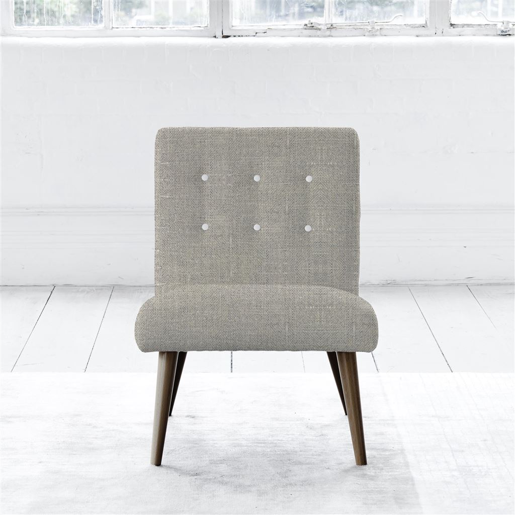 Eva Chair - White Buttonss - Walnut Leg - Conway Natural