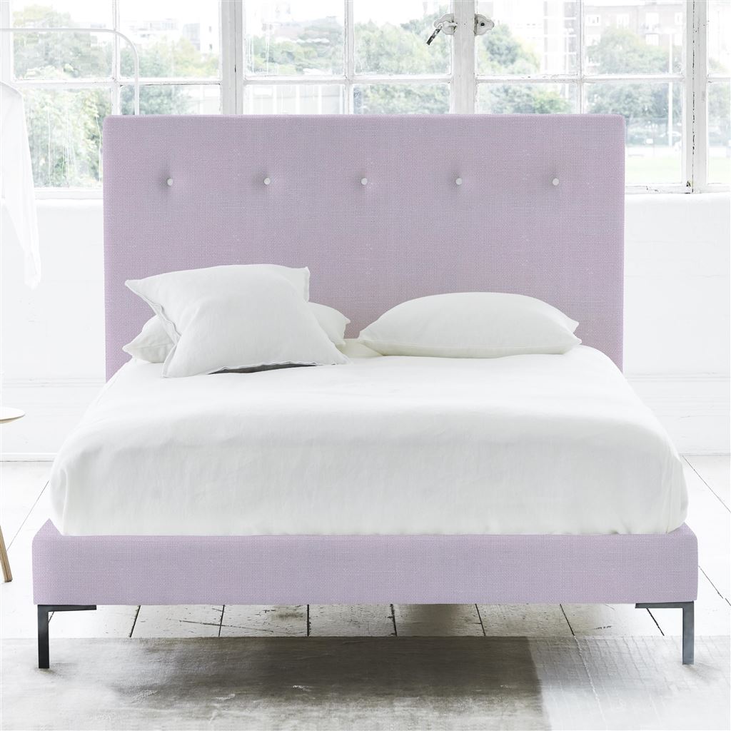 Polka Bed - White Buttons - Single - Metal Leg - Conway Orchid