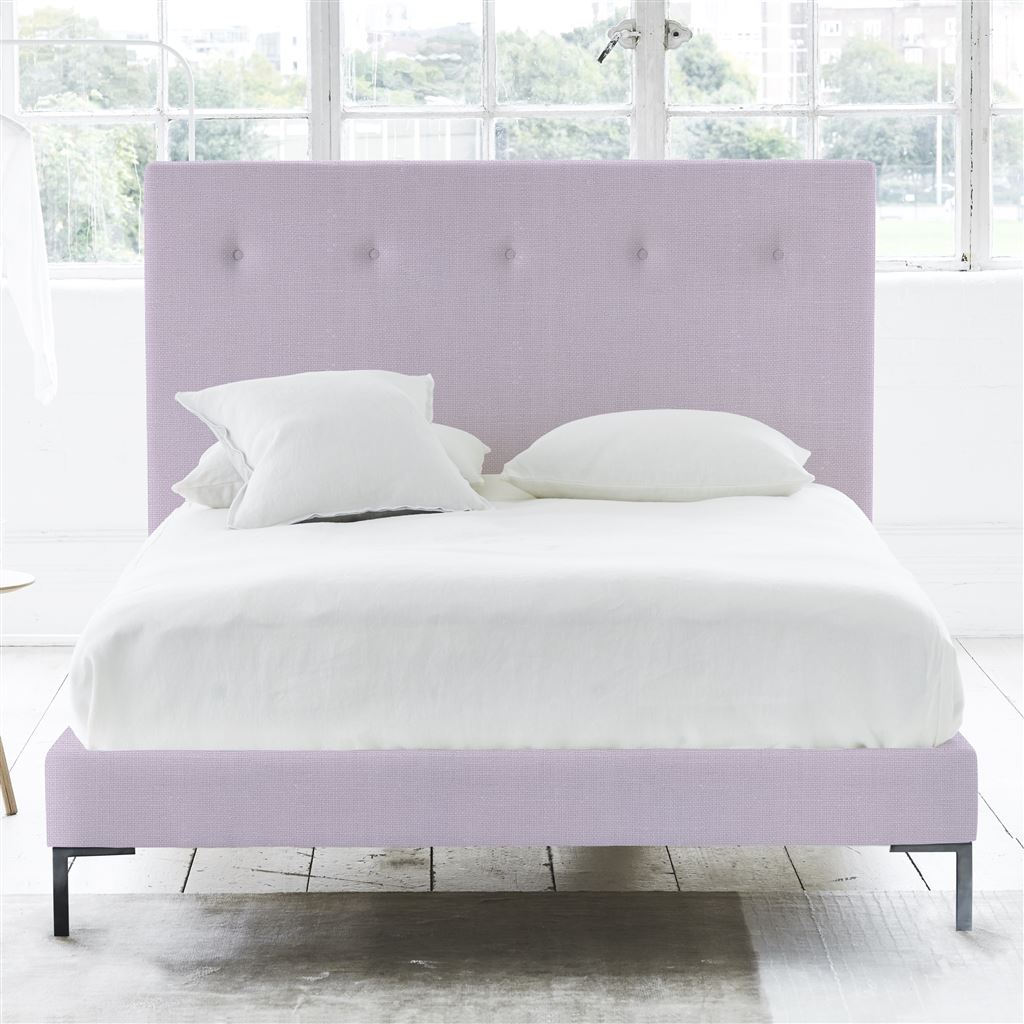 Polka Bed - Self Buttons - Superking - Metal Leg - Conway Orchid