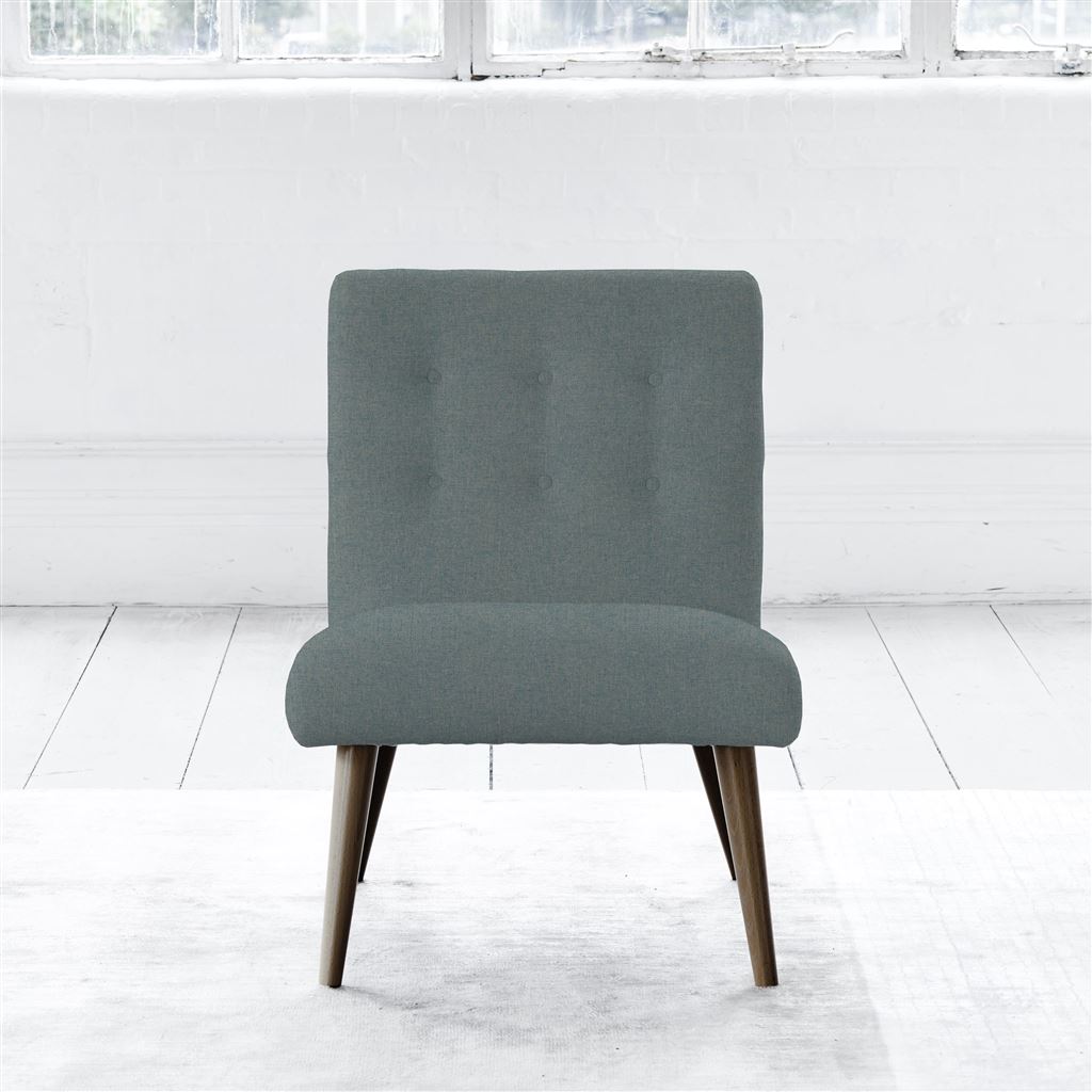 Eva Chair - Self Buttonss - Walnut Leg - Rothesay Aqua