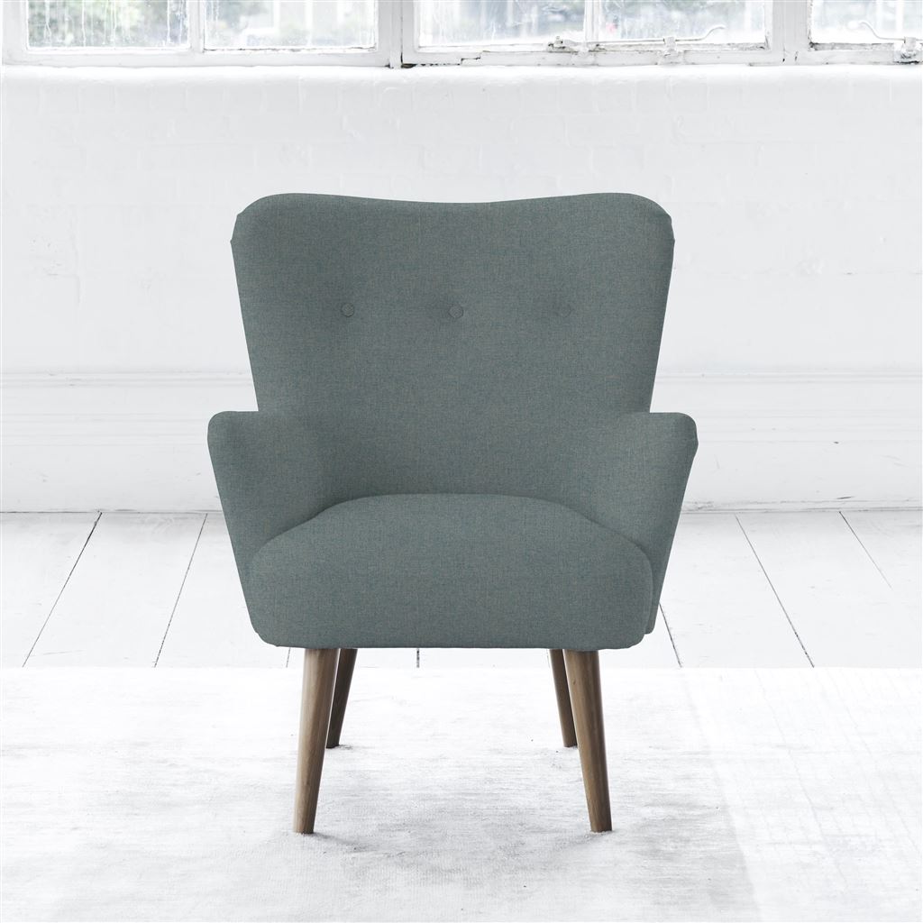 Florence Chair - Self Buttonss - Walnut Leg - Rothesay Aqua