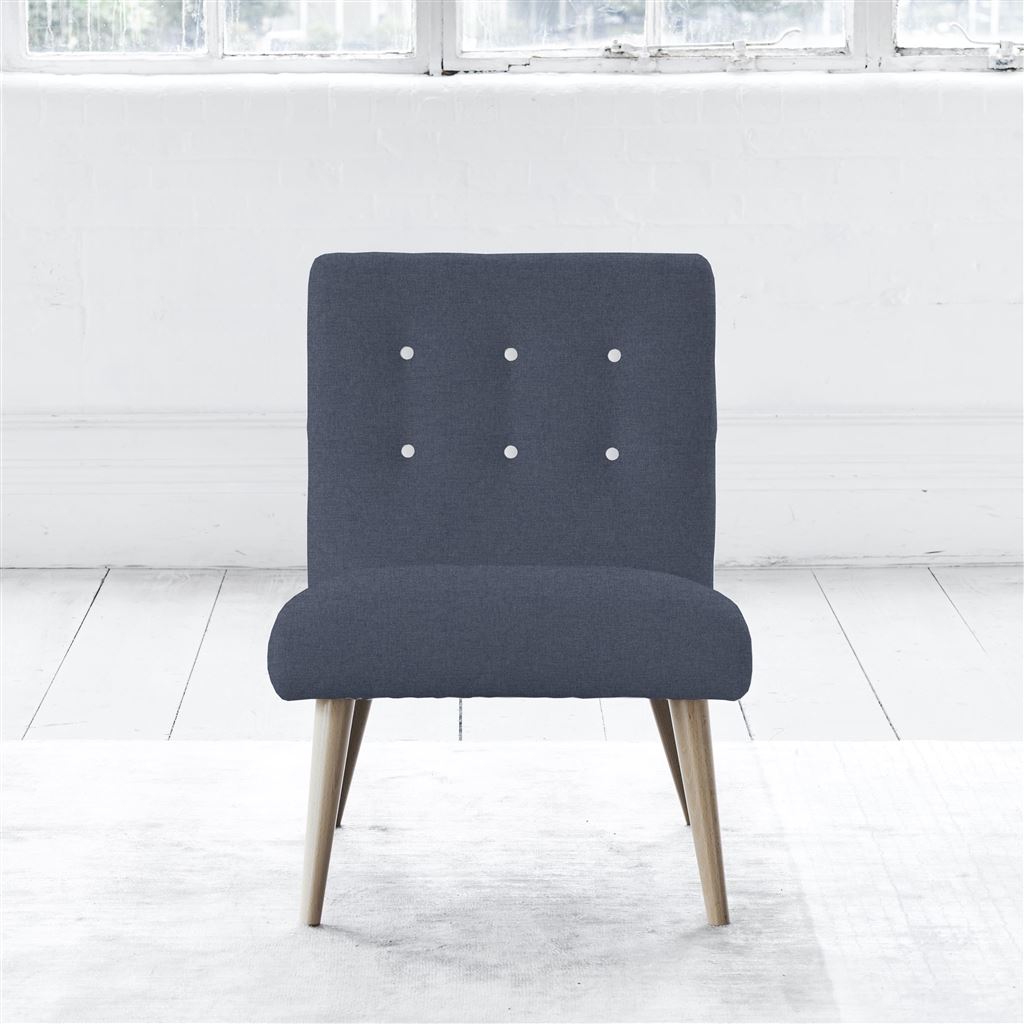 Eva Chair - White Buttonss - Beech Leg - Rothesay Denim