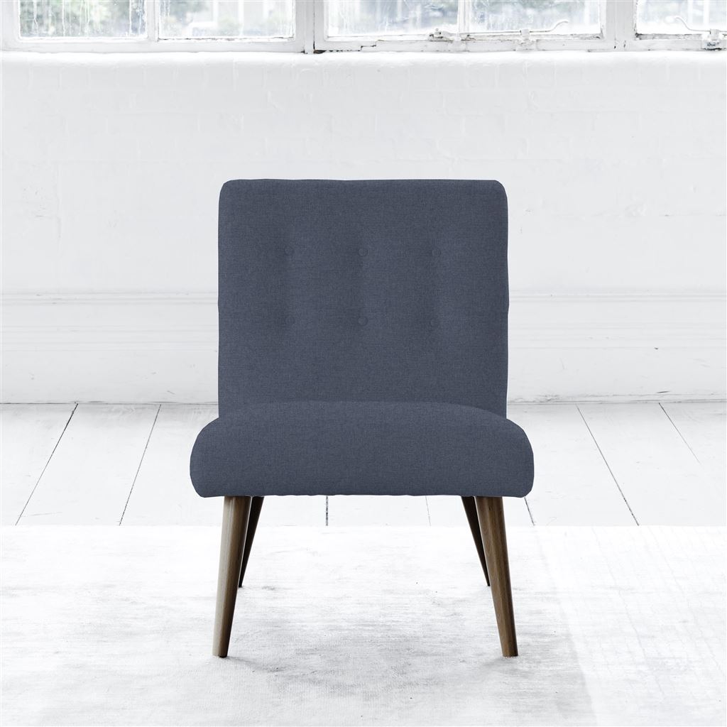 Eva Chair - Self Buttonss - Walnut Leg - Rothesay Denim