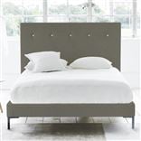 Polka Bed - White Buttons - Superking - Metal Leg - Rothesay Pumice