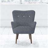 Florence Chair - White Buttonss - Walnut Leg - Zaragoza Mist