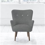 Florence Chair - White Buttonss - Walnut Leg - Zaragoza Zinc