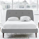 Cosmo Bed - Self Buttons - Superking - Walnut Leg - Cassia Zinc