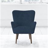 Florence Chair - Self Buttons - Walnut Leg - Cassia Prussian