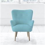 Florence Chair - Self Buttons - Beech Leg - Brera Lino Turquoise