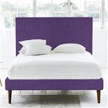 Polka Bed - Self Buttons - Superking - Walnut Leg - Brera Lino Violet