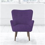 Florence Chair - Self Buttons - Walnut Leg - Brera Lino Violet