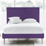 Square Bed - Superking - Beech Leg - Brera Lino Violet