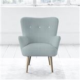 Florence Chair - White Buttons - Beech Leg - Brera Lino Duck Egg