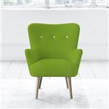 Florence Chair - White Buttons - Beech Leg - Brera Lino Leaf