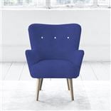 Florence Chair - White Buttons - Beech Leg - Cheviot Cobalt