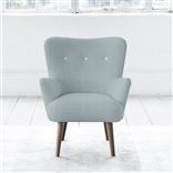 Florence Chair - White Buttons - Walnut Leg - Brera Lino Duck Egg
