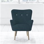 Florence Chair - White Buttons - Beech Leg - Cassia Kingfisher