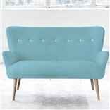 Florence 2 Seater - White Buttons - Beech Leg - Brera Lino Turquoise