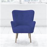 Florence Chair - Self Buttons - Beech Leg - Cheviot Cobalt