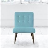 Eva Chair - White Buttons - Walnut Leg - Brera Lino Turquoise