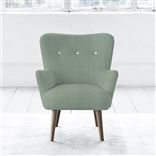 Florence Chair - White Buttons - Walnut Leg - Brera Lino Jade