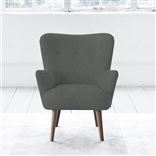 Florence Chair - Self Buttons - Walnut Legs - Brera Lino Woodsmoke