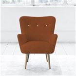 Florence Chair - White Buttons - Beech Legs - Brera Lino Cinnamon
