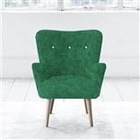 Florence Chair - White Buttons - Beech Legs - Zaragoza Emerald