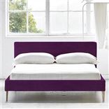 Square Low Superking Bed - Beech Legs - Cassia Damson