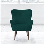Florence Chair - Self Buttons - Walnut Legs - Cassia Azure
