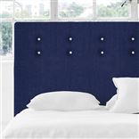 Polka Alto King Headboard - White Buttons - Brera Lino Ultra Marine