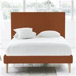 Square Single Bed - Beech Legs - Brera Lino Cinnamon