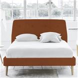 Cosmo King Bed - Self Buttons - Beech Legs - Brera Lino Cinnamon