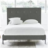 Polka Superking Bed - White Buttons - Metal Legs - Brera Lino Woods...