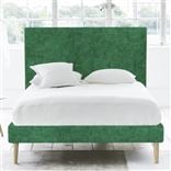 Square Superking Bed - Beech Legs - Zaragoza Emerald